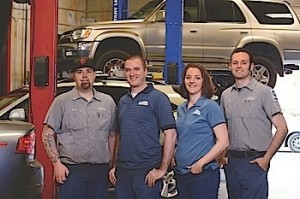 Shannon Family Auto staff: Jerome, technician; Larry and Colleen, owners; and Nick, technician.